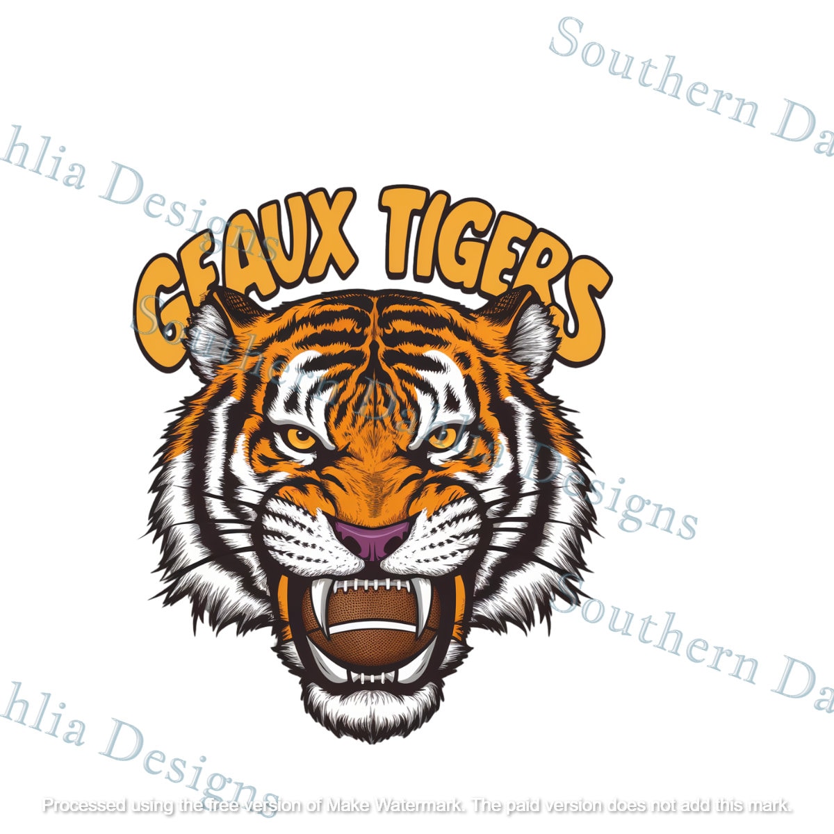 LSU Tiger Geaux Tigers football tiger head school spirit sublimation dtf dtg graphic instant digital download png