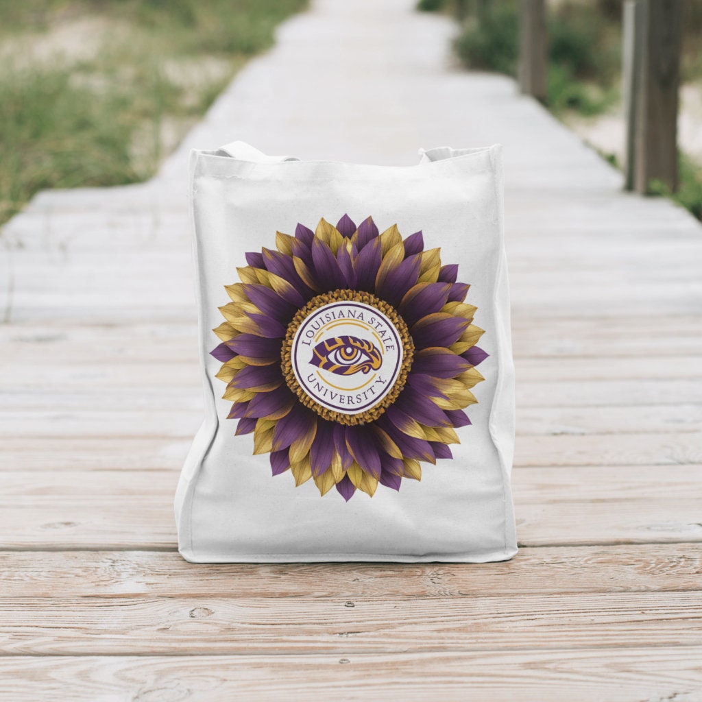 Louisiana State University Sunflower football lsu tigers purple/gold houndstooth design sublimation cricut dtf dtg png instant download