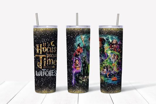 Hocus Pocus 20oz Tumbler Wrap sublimation halloween sanderson sisters sparkle effect cricut silhouette instant png digital download