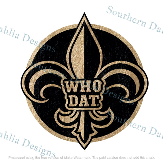 Who Dat Saints fleur di lis football design for sublimation dtf dtg home decor gift item idea craft design instant digital download png svg