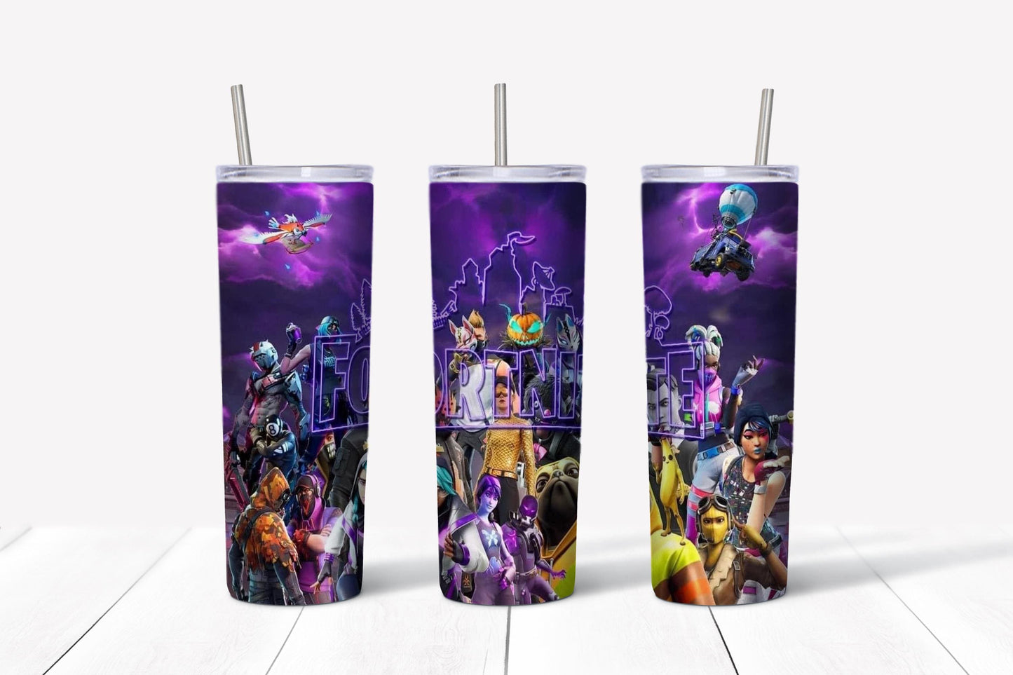 Fortnight 20 oz sublimation tumbler wrap design video game gift item png download