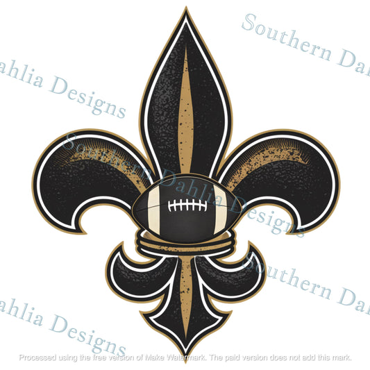 Saints football fluer di lis design for home decor, gift idea, crafts, paper projects sublimation, dtf, dtg download instant digital png/svg