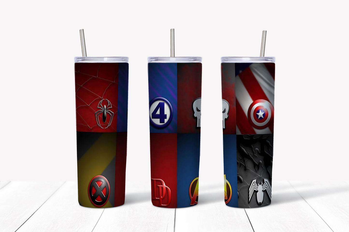 20 oz Marvel Tumbler comic avengers captain america deadpool spiderman hot cold