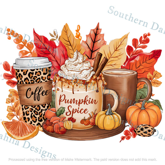 Pumpkin Spice autumn/fall home decor gift item paper transfer design for sublimation dtf dtg craft instant download png/svg