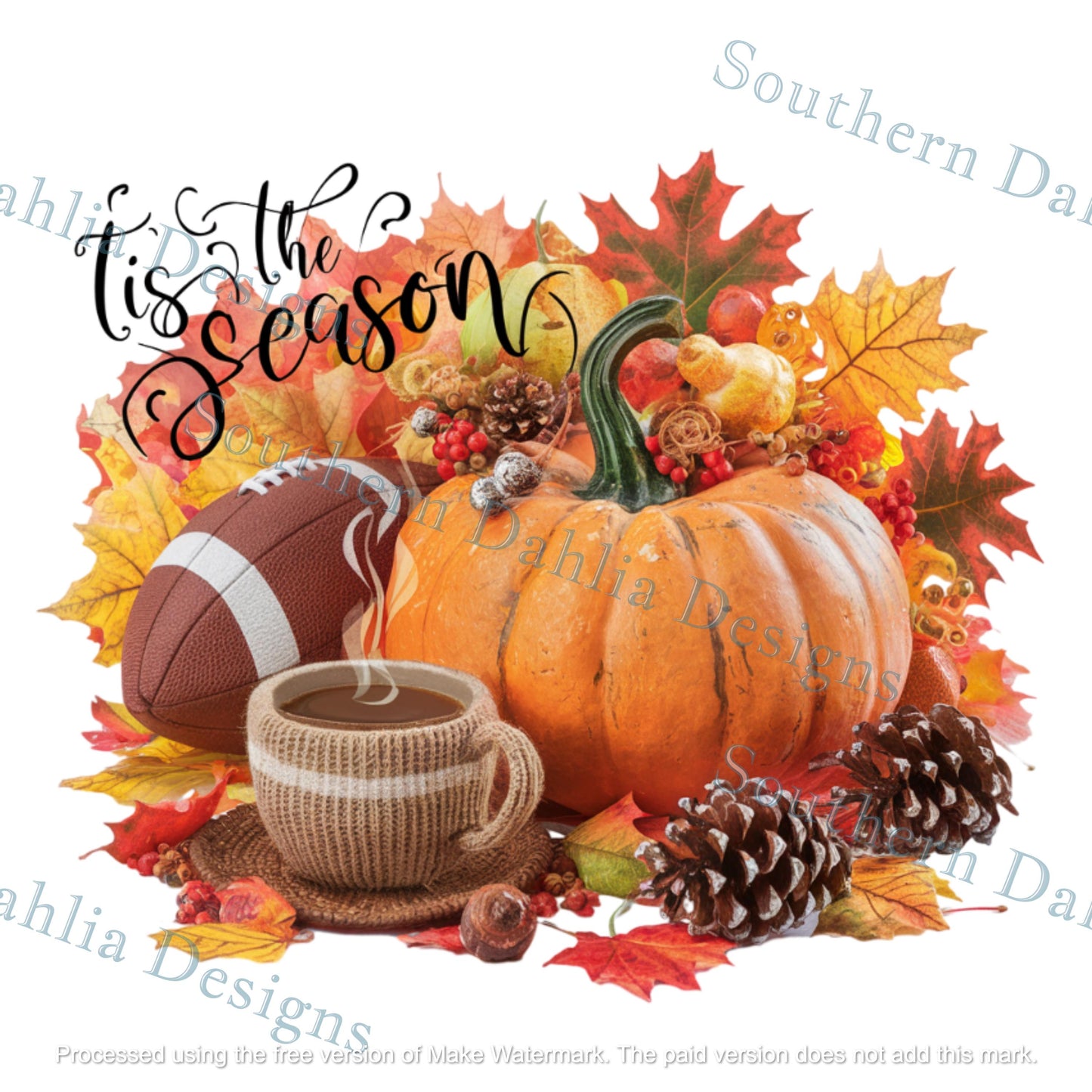 Tis The Season pumpkin coffee fall halloween design for sublimation dtf dtg home decor gift item instant png/svg digital download