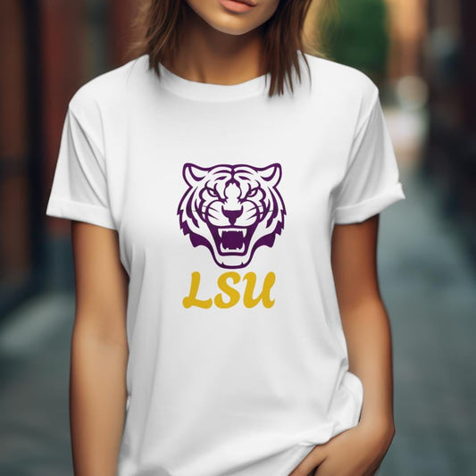 Lsu tiger head purple football school spirit  graphic sublimation dtf dtg design instant digital download png